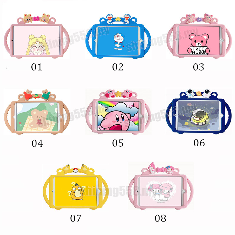 For Samsung Galaxy Tab A8 10.5 2021 SM-X200 X205 Cartoon Pattern Soft Silicone Case With Stand Shockproof Tablet Cover