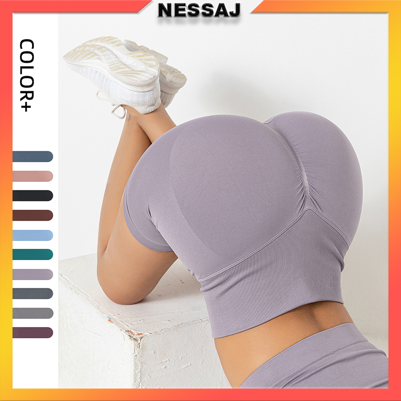 Quần Short Legging Tập Yoga / Gym Chất Liệu Co Giãn Màu Trơn Thời Trang Cho Nữ
