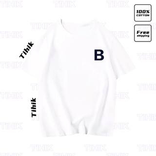 Áo thun nữ TIHIK ngắn tay in chữ b thời trang Hàn Quốc