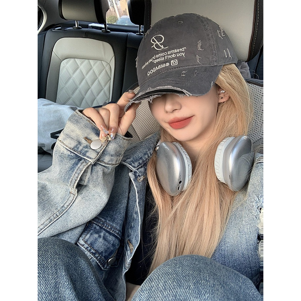 Mũ Lưỡi Trai Mềm Thêu Chữ Phong Cách Hàn Quốc Cho Nữ