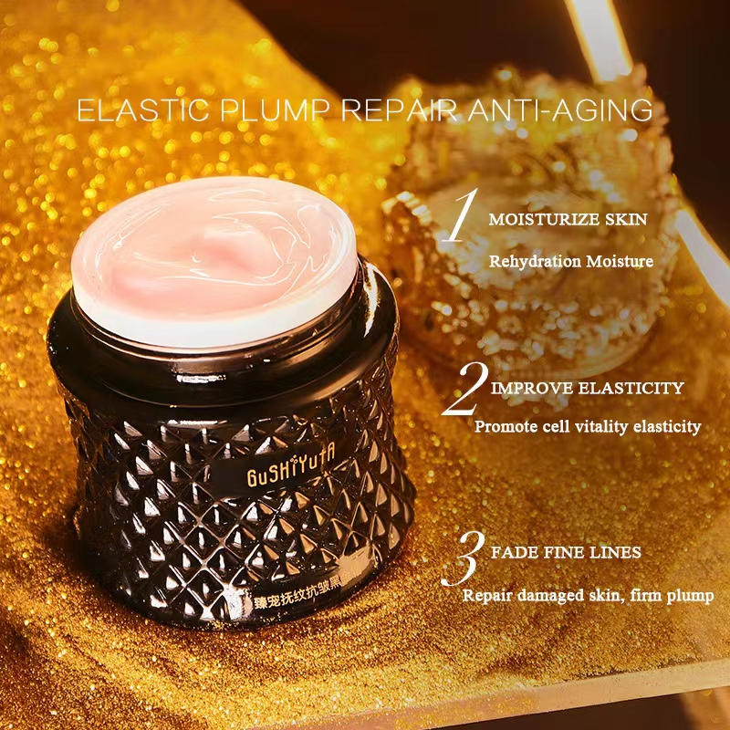 Kem Dưỡng Da Mặt GuSHiYuTa Chiết Xuất Vàng Đen Chống Nếp Nhăn Cải Thiện Da Khô Và Làm Sáng Da