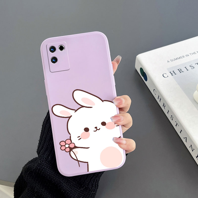 Ốp Điện Thoại Tpu In Hình Thỏ Và Hoa Cho realme V11 realme V23 realme V15 realme X7 realme V25 realme 8 5G