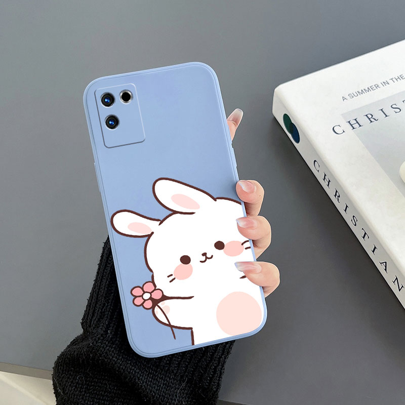 Ốp Điện Thoại Tpu In Hình Thỏ Và Hoa Cho realme V11 realme V23 realme V15 realme X7 realme V25 realme 8 5G