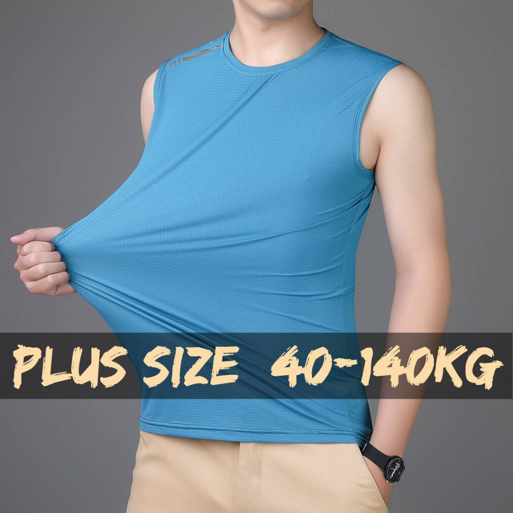 Áo Ba Lỗ Thể Thao Bằng Lụa Lạnh Nhanh Khô Size Lớn 40-140KG Cho Nam