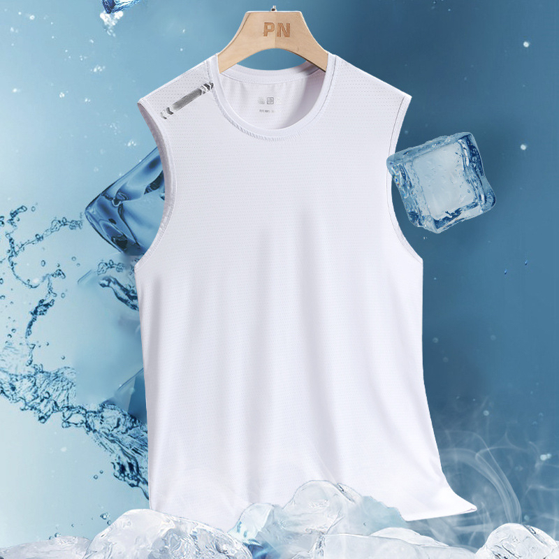 Áo Ba Lỗ Thể Thao Bằng Lụa Lạnh Nhanh Khô Size Lớn 40-140KG Cho Nam