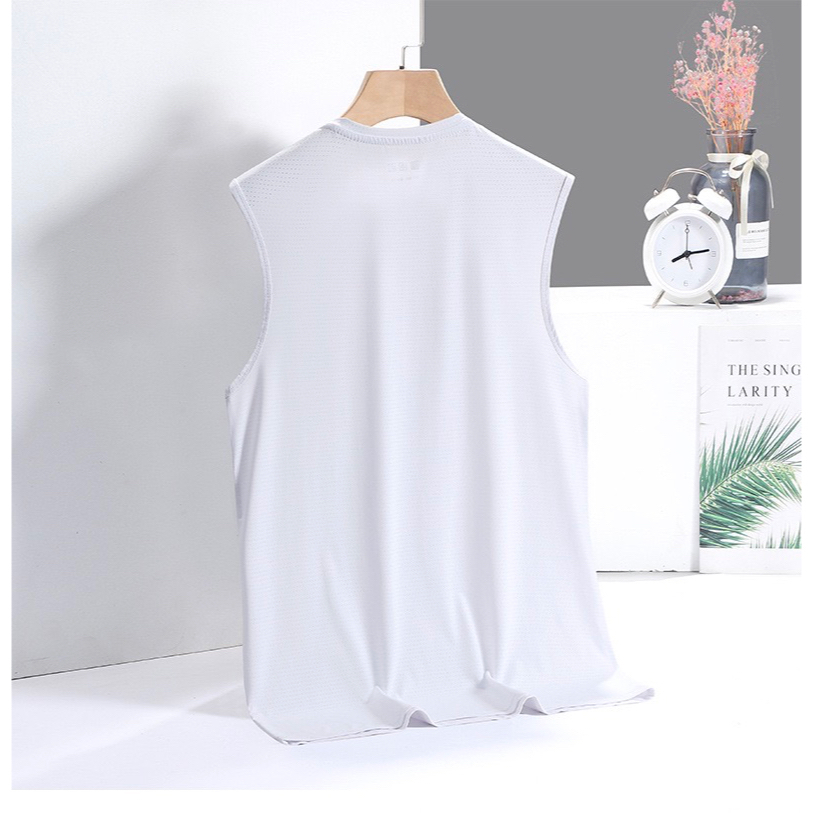 Áo Ba Lỗ Thể Thao Bằng Lụa Lạnh Nhanh Khô Size Lớn 40-140KG Cho Nam