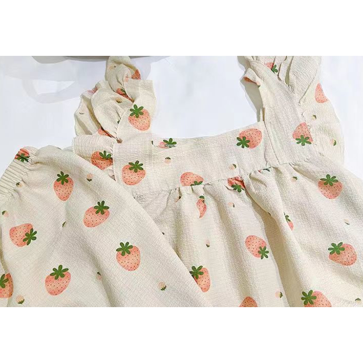 Bộ Đồ Ngủ Sát Nách Phối Bèo Phong Cách Phương Tây Thời Trang Mùa Hè Cho Nữ