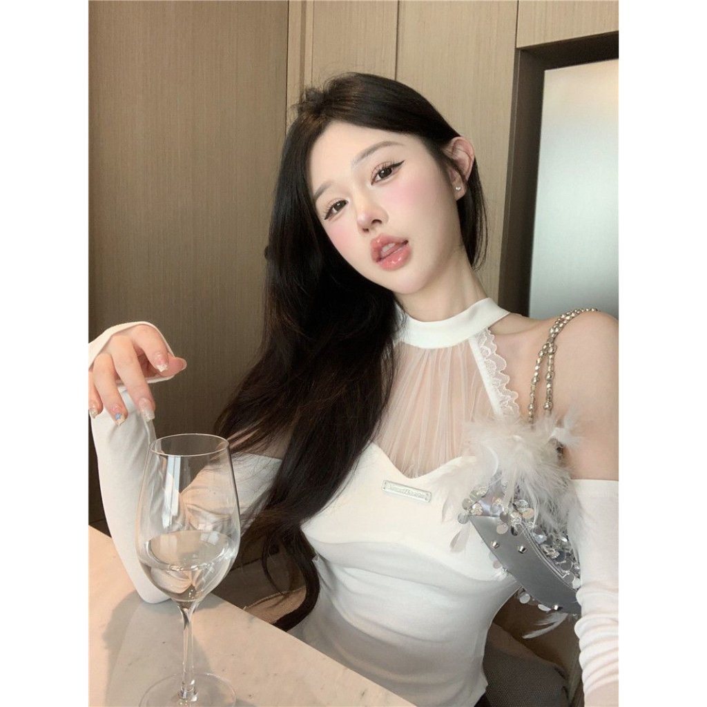 Áo Croptop Hai Dây Phối Ren Hở Lưng Dáng Ôm Thời Trang Mùa Hè Hàng Mới 2023 Dành Cho Bạn Gái