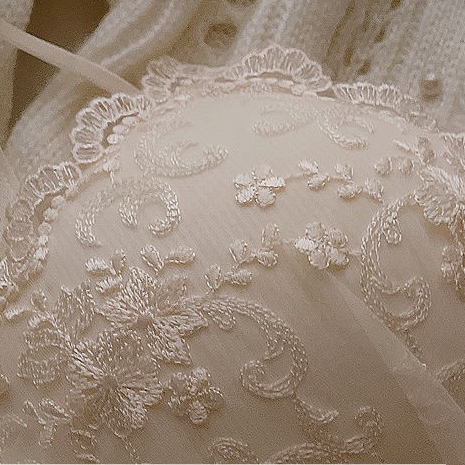 Bộ Đồ Lót Ren Không Gọng Thép Thêu Họa Tiết Xinh Xắn Theo Phong Cách Nhật Bản Dành Cho Nữ