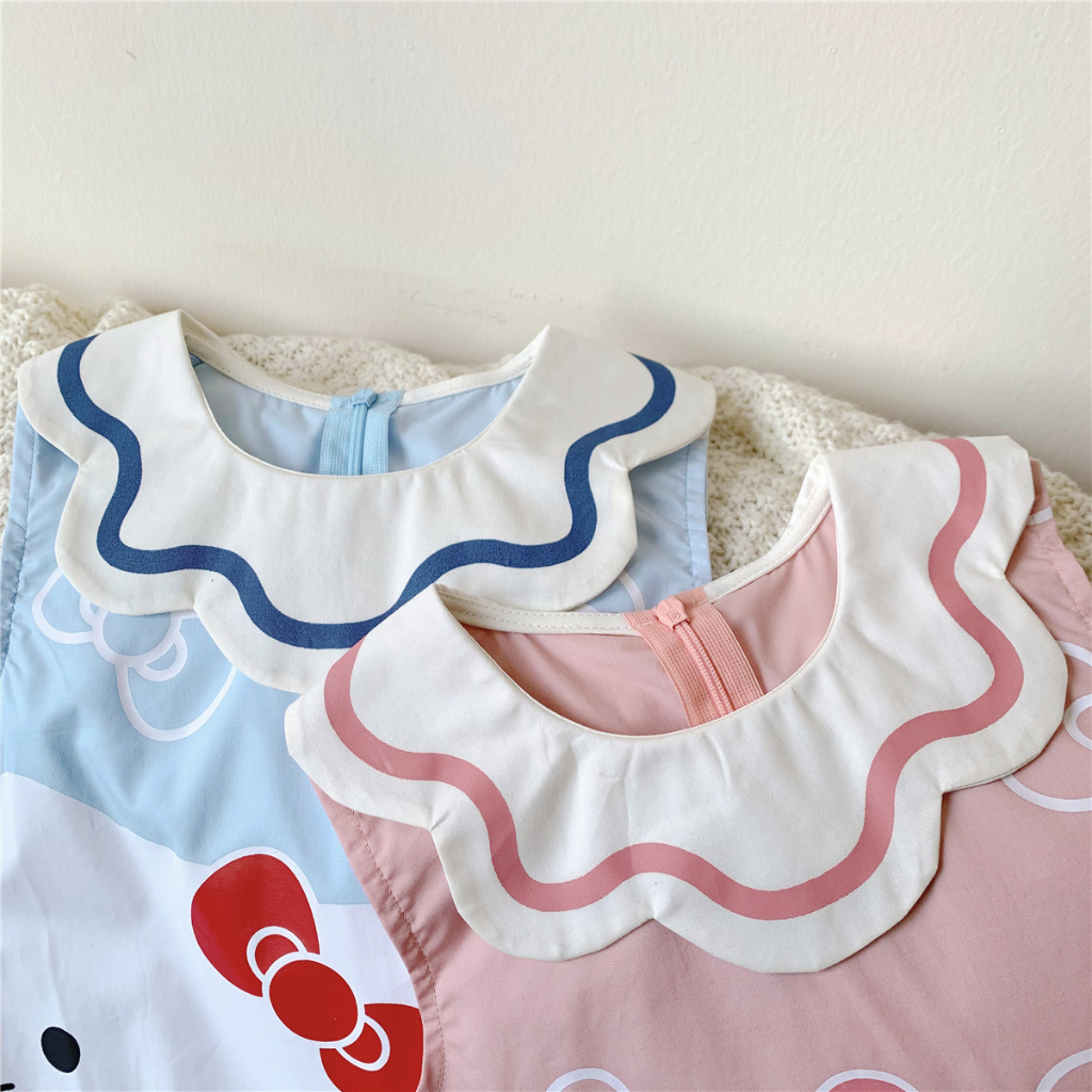 Đầm Sát Nách In Họa Tiết Melody Và Hoa Màu Hồng Xinh Xắn Thời Trang Cho Bé Gái