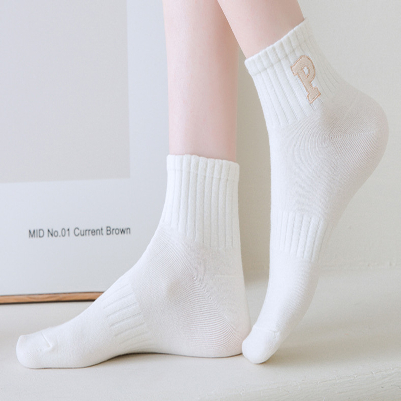 Đôi Tất Chân Cotton Thoáng Khí Màu Trơn Đơn Giản Thời Trang Cho Nữ