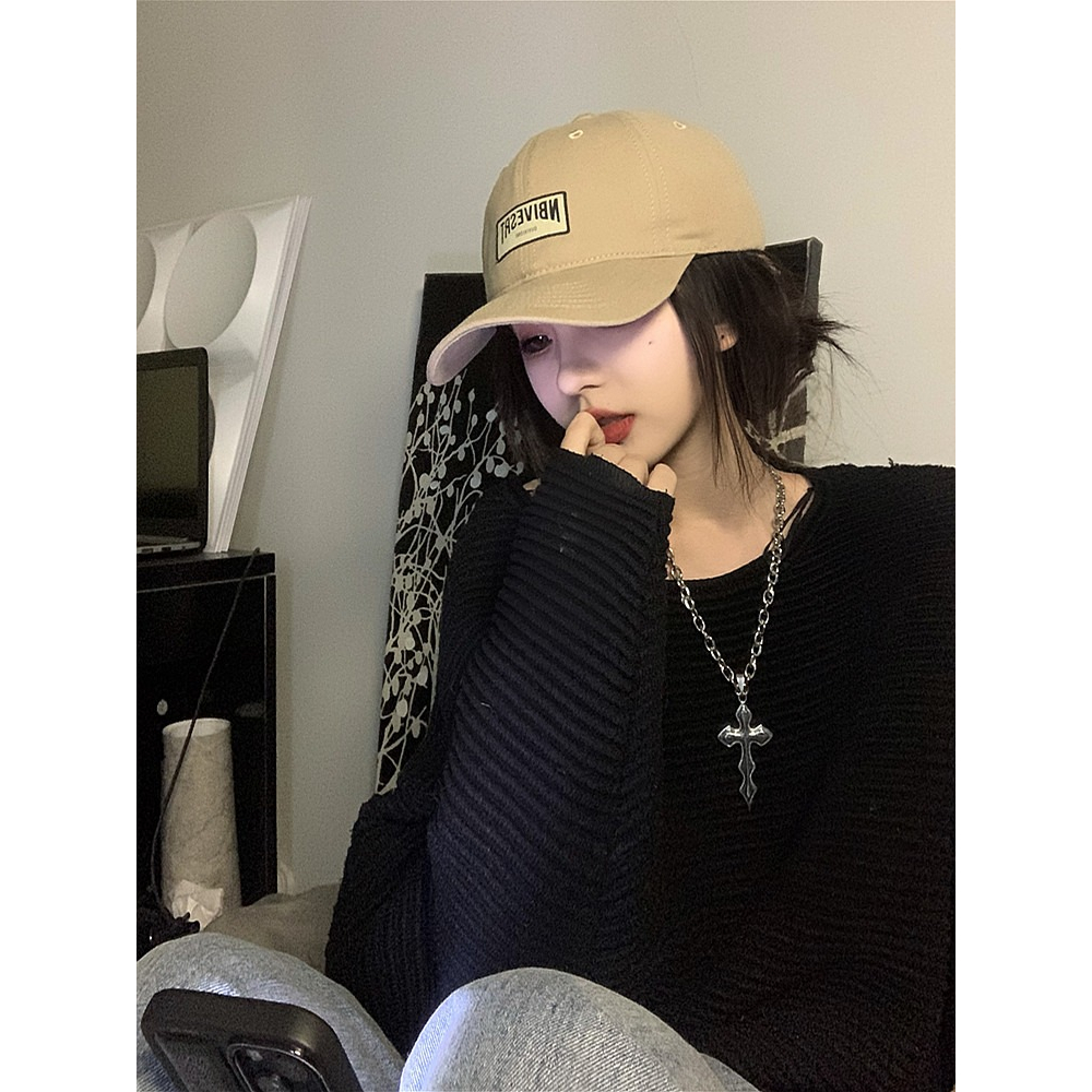 Mũ Lưỡi Trai Mềm Thêu Chữ Phong Cách Retro Nhật Bản