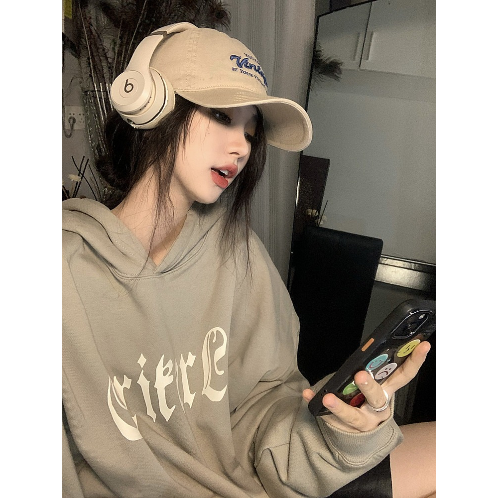 Mũ Lưỡi Trai Mềm Mại In Chữ Phong Cách Retro Mỹ Cá Tính