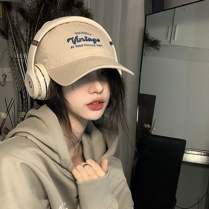 Mũ Lưỡi Trai Mềm Mại In Chữ Phong Cách Retro Mỹ Cá Tính