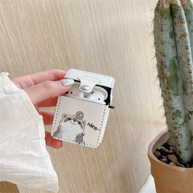 Vỏ Bảo Vệ Hộp Sạc Tai nghe không dây Airpods pro / 3 / 2 / 1 3 2 1 Pro2 Bằng Da Hình Mèo Hello kitty Dễ Thương