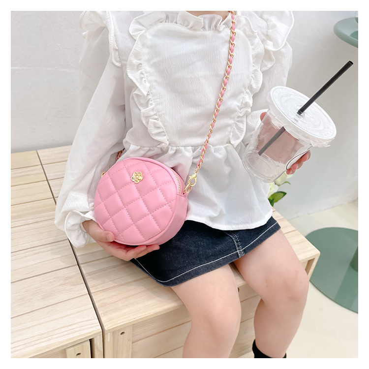 Túi Xách Đeo Vai Hình Tròn Nhỏ Thêu Họa Tiết Đính Ngọc Trai Thời Trang Mùa Hè Cho Bé Gái