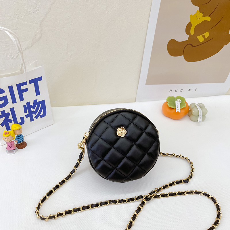 Túi Xách Đeo Vai Hình Tròn Nhỏ Thêu Họa Tiết Đính Ngọc Trai Thời Trang Mùa Hè Cho Bé Gái