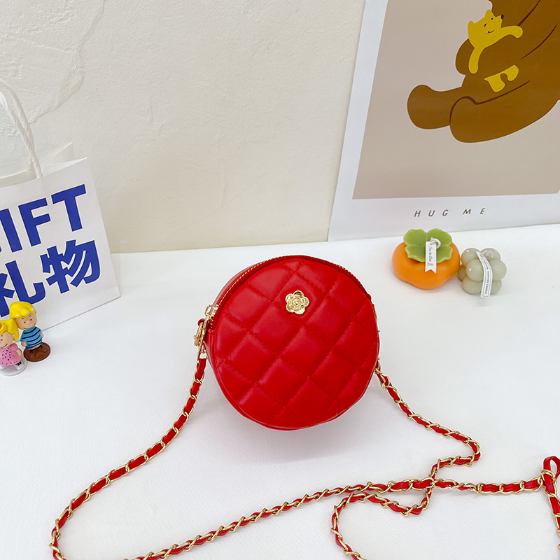 Túi Xách Đeo Vai Hình Tròn Nhỏ Thêu Họa Tiết Đính Ngọc Trai Thời Trang Mùa Hè Cho Bé Gái