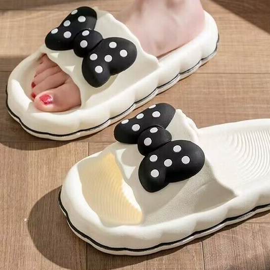 Dép Lê Quai Nơ Hoạt Hình Chống Trượt Thời Trang Mùa Hè Dành Cho Nữ