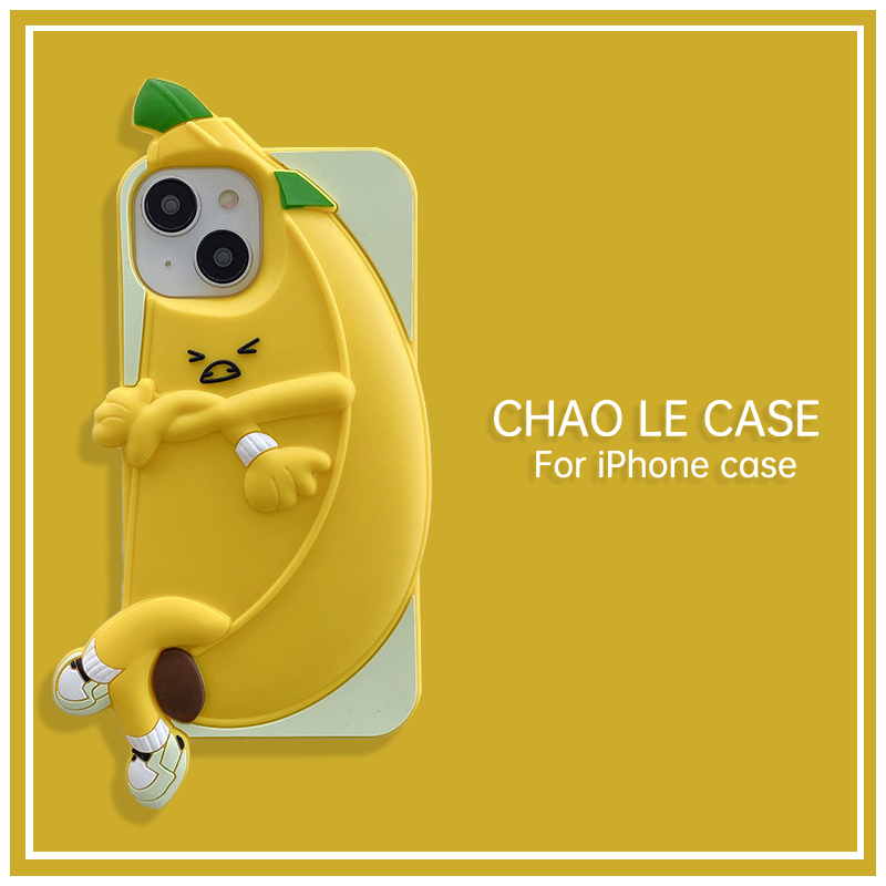 Ốp điện thoại chống sốc màu vàng cho iphone 14 pro 13 pro max silicone mềm iphone 12 11 pro max chuối dễ thương