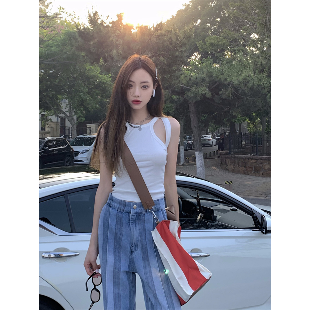 Áo Croptop Sát Nách Màu Trơn Dáng Ôm Thời Trang Mùa Hè Cho Nữ