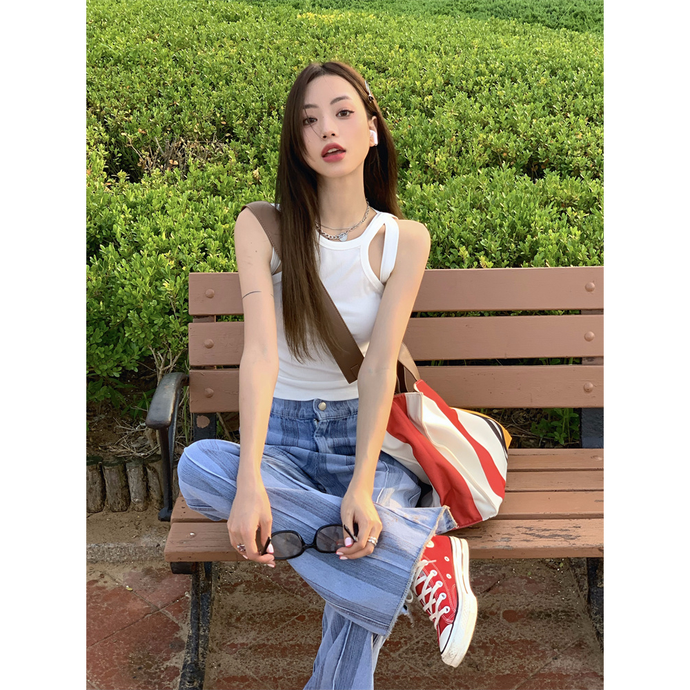 Áo Croptop Sát Nách Màu Trơn Dáng Ôm Thời Trang Mùa Hè Cho Nữ