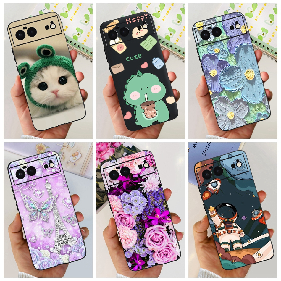 Ốp Điện Thoại Silicone TPU Mềm In Hình Khủng Long / Mèo Đáng Yêu Cho Google Pixel 6 / Pixel 6a / Pixel6 Pro