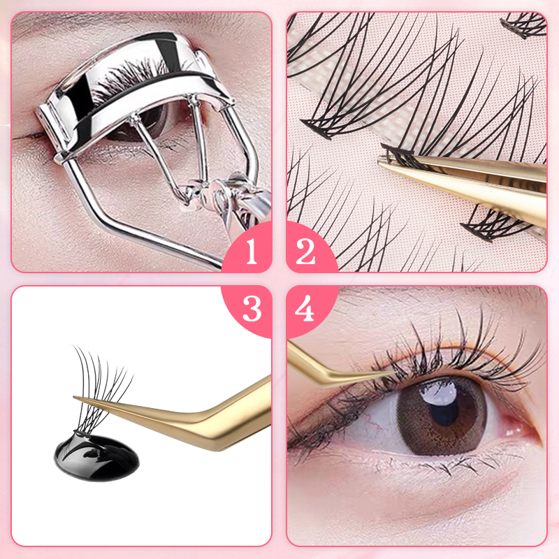 Bộ 60 Gói Lông Mi Giả 10D Kích Thước 8 10 12mm Tự Nhiên