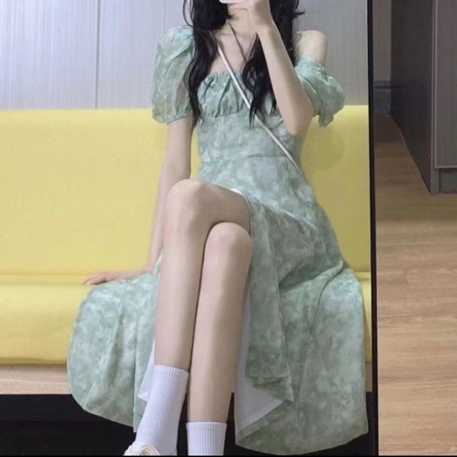 Đầm Hoa Trễ Vai Dáng Ôm Phong Cách Pháp Thời Trang Mùa Hè Xinh Xắn Cho Nữ