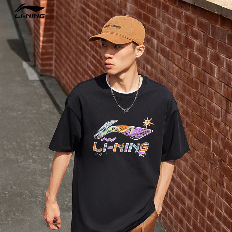 LI NING Áo Thun Thể Thao Tay Ngắn Cổ Tròn Dáng Rộng Thời Trang Mùa Hè 2023 Dành Cho Cặp Đôi