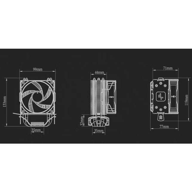 Quạt Tản Nhiệt CPU DEEPCOOL AG300 Cho LGA1700 / 1200 / 115x / AM5 / AM4
