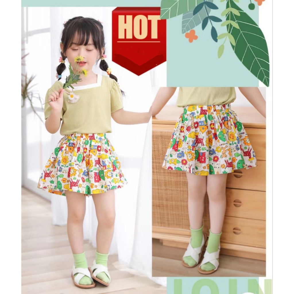 Chân Váy Ngắn In Họa Tiết Dễ Thương Chất Lượng Cao Thời Trang Mùa Hè Cho Bé Gái