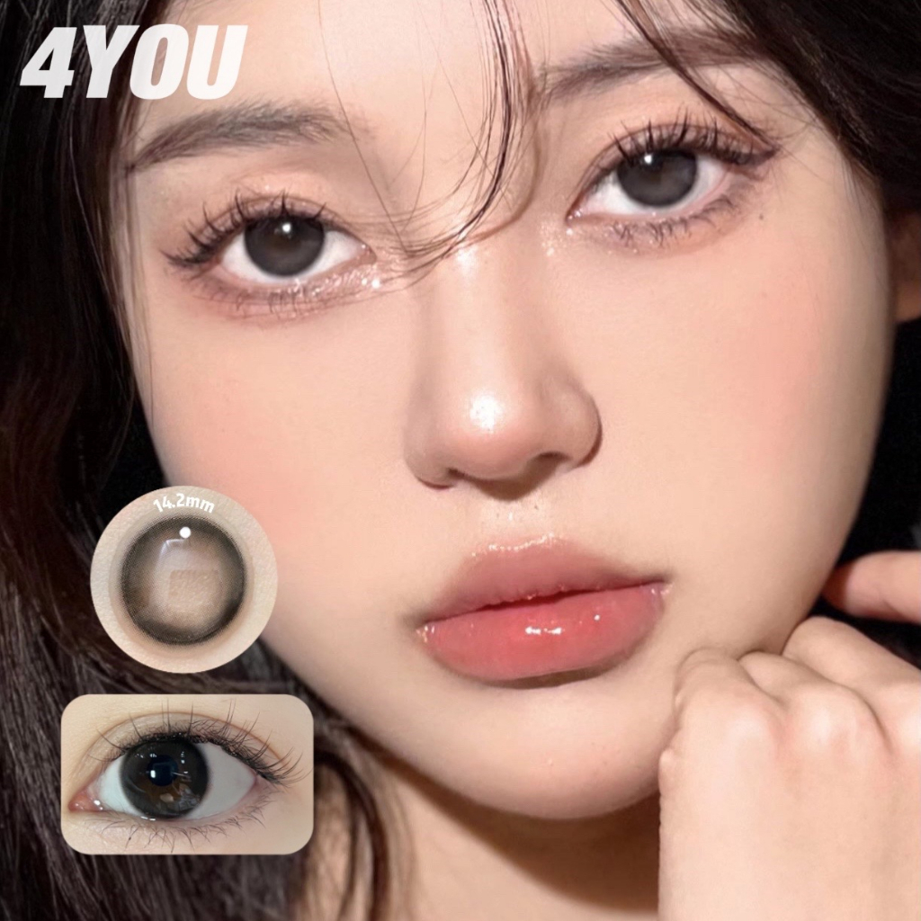 Set 2 Thấu Kính 4 Loại 0 ~ - 8.00  Màu Đen Tự Nhiên Thoải Mái Dễ Thương 14.2mm
