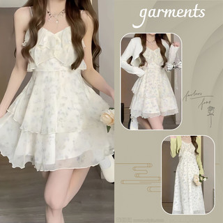👍Khuyến mãi cuối năm👍váy 2 dây Đầm hoa dây Voan công chúa dịu dàng hoa nhài +Cardigan  mỏng Đầm váy đẹp dài và ngắn mùa hè bộ đồ nữ hai mảnh