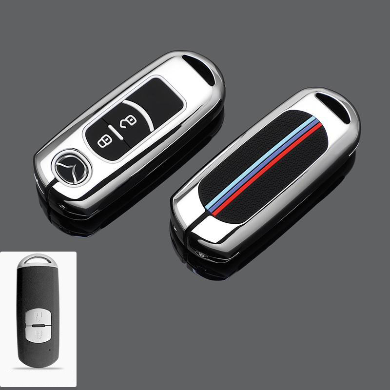 Vỏ Bọc Chìa Khóa Xe Hơi Bằng Kim Loại 2 / 3 Nút Cho Mazda 3 6 Axela Atenza CX-5 CX-3 CX-7 CX8 CX-9 2016 2017 2018
