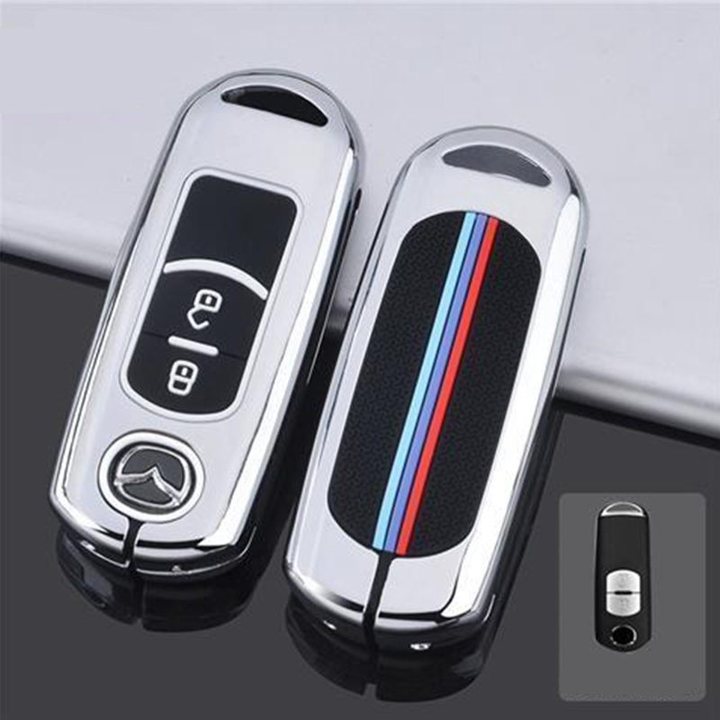 Vỏ Bọc Chìa Khóa Xe Hơi Bằng Kim Loại 2 / 3 Nút Cho Mazda 3 6 Axela Atenza CX-5 CX-3 CX-7 CX8 CX-9 2016 2017 2018