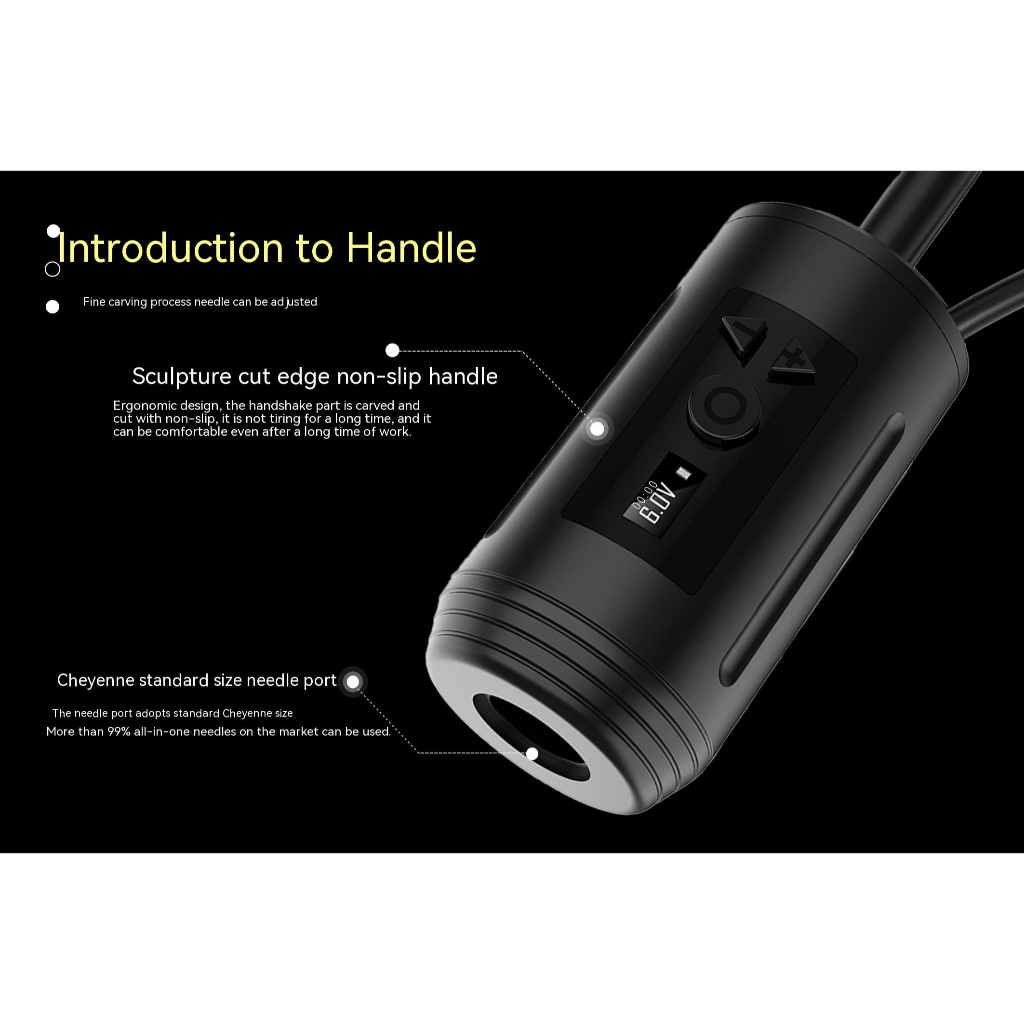 Tay cầm máy xăm điện AMBITION Hero1600mah AM 1600mah với nguồn điện RCA điều khiển ngón tay không dây xăm vĩnh viễn