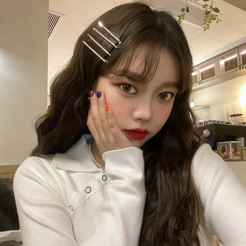 Kẹp Tóc Một Bên Đính Đá Lấp Lánh Phong Cách Nhật Bản Dễ Thương Cho Nữ
