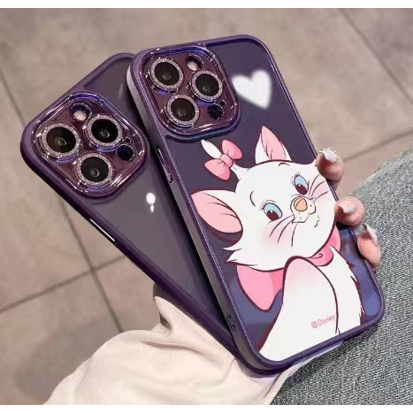 Ốp Điện Thoại Nhựa Cứng In Hình Gấu Và Hoa Tím Cho iPhone 14Promax / 13Promax / 12Promax / 11 Promax / 14 Plus / 14 / 13 / 12 / 11