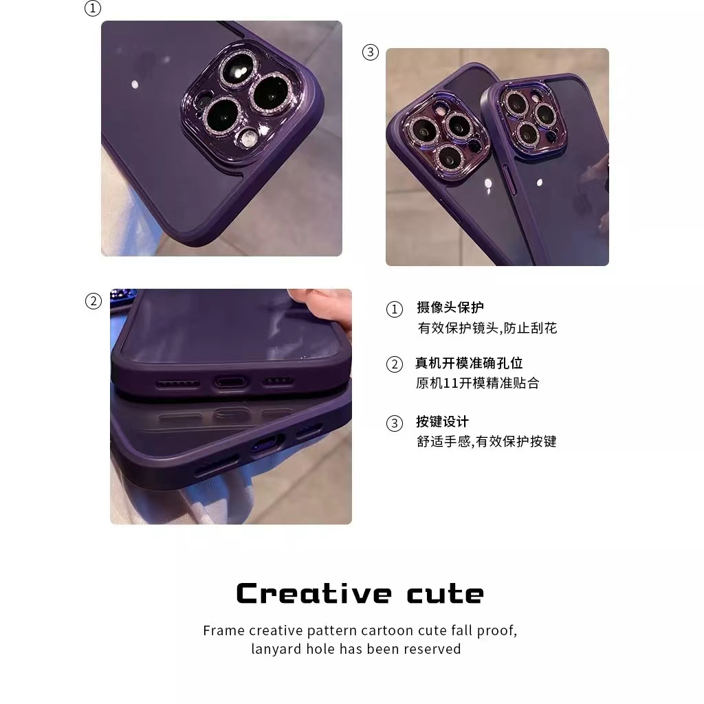 Ốp Điện Thoại Nhựa Cứng In Hình Gấu Và Hoa Tím Cho iPhone 14Promax / 13Promax / 12Promax / 11 Promax / 14 Plus / 14 / 13 / 12 / 11