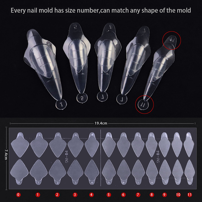 Set 24 Miếng Dán Móng Tay Giả Bằng Silicone Đường Kẻ Kép