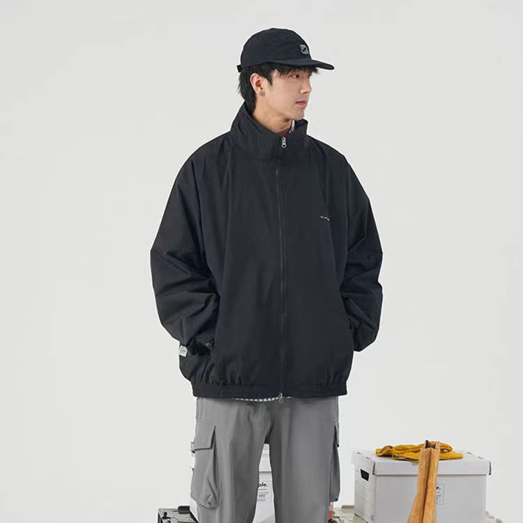 Áo khoác bomber bóng chày nữ nam Hàn Quốc Thời trang trơn cực siêu chất áo khoác gió 2 lớp fashion tiêu chuẩn dây kéo áo khoác jacket unisex