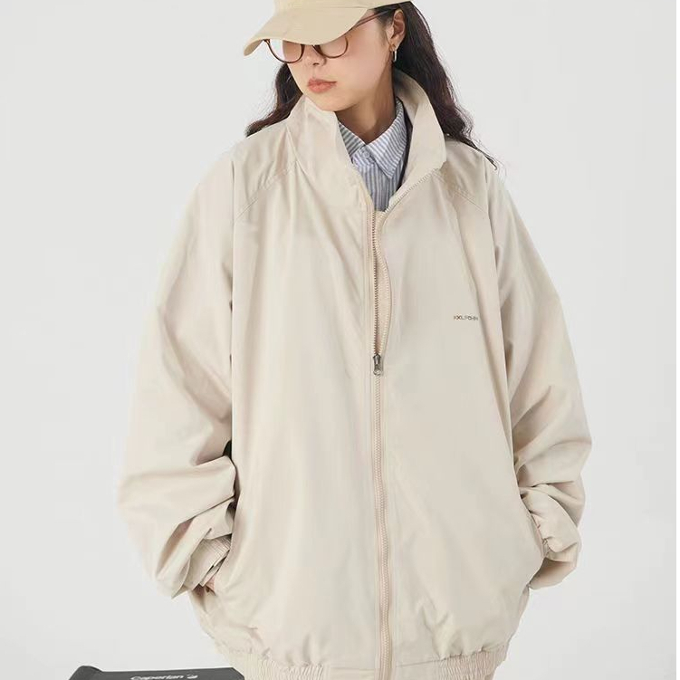 Áo khoác bomber bóng chày nữ nam Hàn Quốc Thời trang trơn cực siêu chất áo khoác gió 2 lớp fashion tiêu chuẩn dây kéo áo khoác jacket unisex