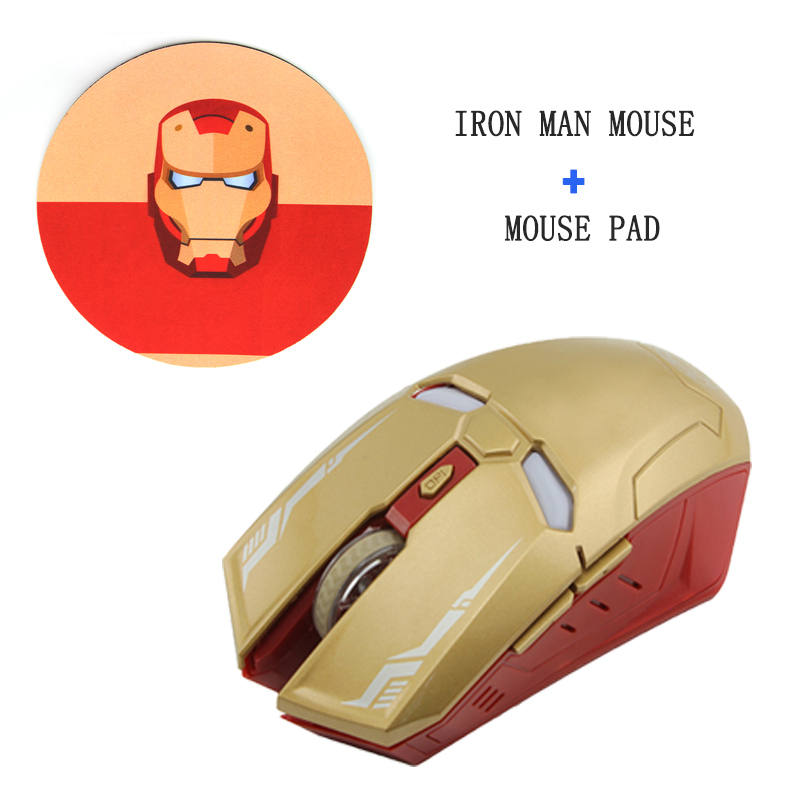 Iron Man Wireless Mouse 2.4GHz USB Wireless Mouse 1600 DPI Wireless Mice