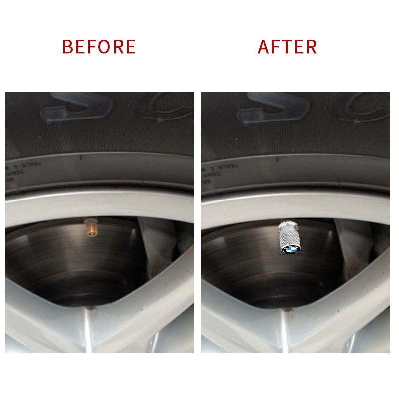 Set 4 Nắp Van Bánh Xe Hơi Chống Rò Rỉ In Logo 3D Cho BMW E61 E90 E82 E70 E71 E87 E88 E89 X5 X6