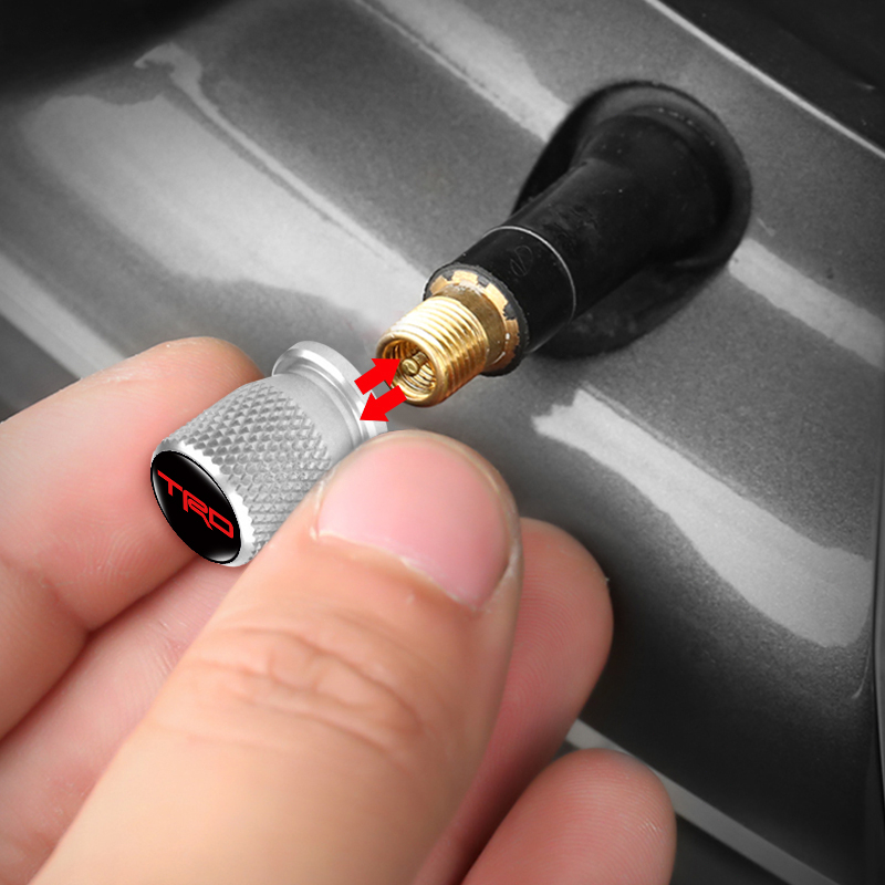 Set 4 Nắp Van Bánh Xe Hơi Bằng Hợp Kim Chống Rò Rỉ Cho Toyota TRD Hilux Prado Corolla Camry Tacoma Yaris RAV4 Tundra Allion