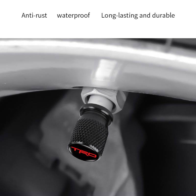 Set 4 Nắp Van Bánh Xe Hơi Bằng Hợp Kim Chống Rò Rỉ Cho Toyota TRD Hilux Prado Corolla Camry Tacoma Yaris RAV4 Tundra Allion