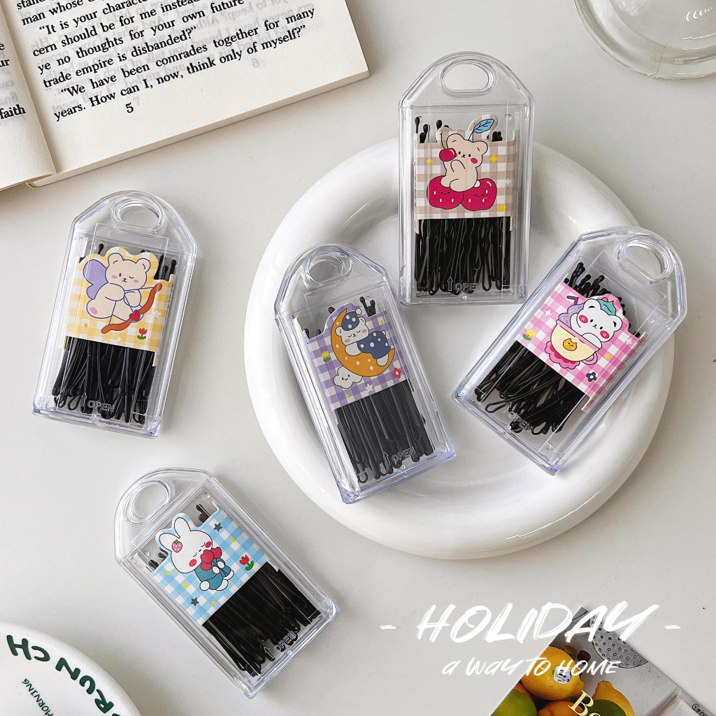 Set 30 Kẹp Tóc Một Tầng Bằng Kim Loại Phong Cách Hàn Quốc Cho Nữ