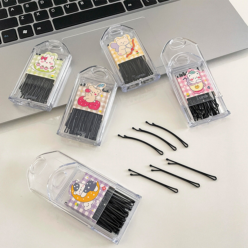 Set 30 Kẹp Tóc Một Tầng Bằng Kim Loại Phong Cách Hàn Quốc Cho Nữ