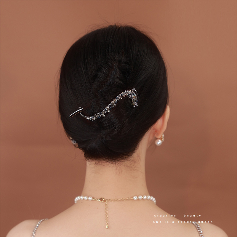 Kẹp Tóc Dạng Xoắn Đính Đá zircon Phiên Bản Hàn Quốc Tinh Tế Mới Cho Nữ